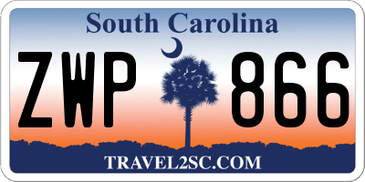SC license plate ZWP866