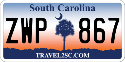 SC license plate ZWP867