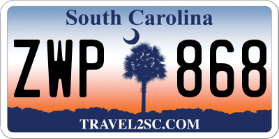 SC license plate ZWP868