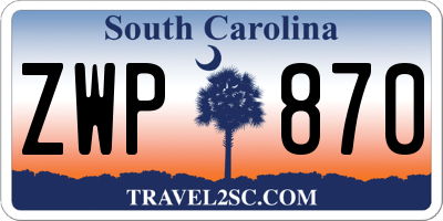 SC license plate ZWP870