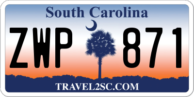 SC license plate ZWP871