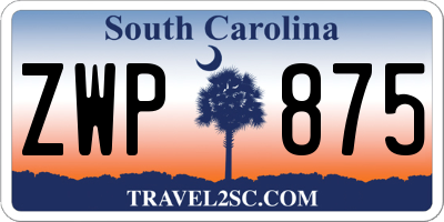 SC license plate ZWP875