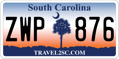 SC license plate ZWP876
