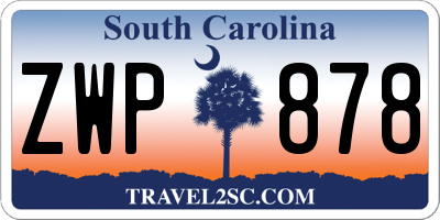 SC license plate ZWP878