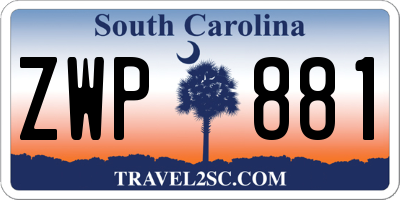 SC license plate ZWP881