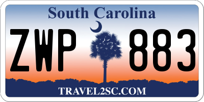 SC license plate ZWP883