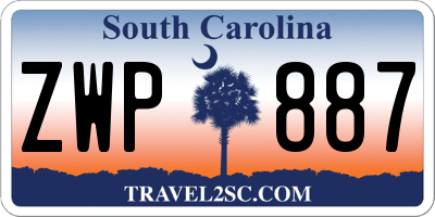 SC license plate ZWP887