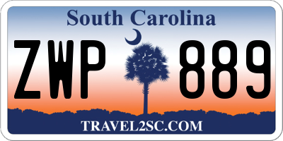 SC license plate ZWP889