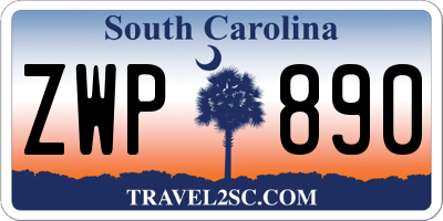 SC license plate ZWP890
