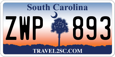 SC license plate ZWP893