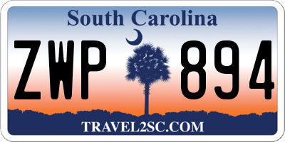 SC license plate ZWP894