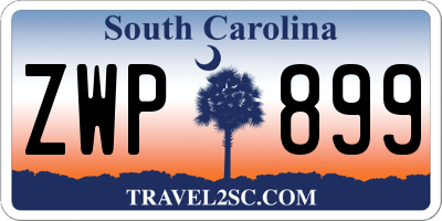 SC license plate ZWP899