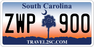 SC license plate ZWP900