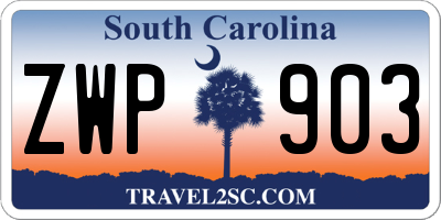 SC license plate ZWP903