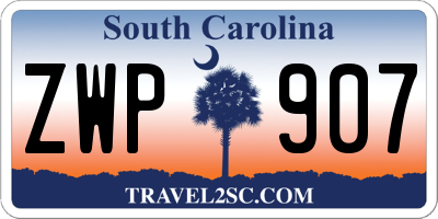 SC license plate ZWP907