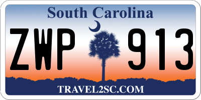 SC license plate ZWP913