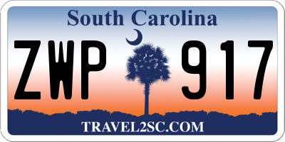 SC license plate ZWP917