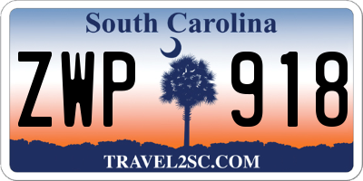 SC license plate ZWP918