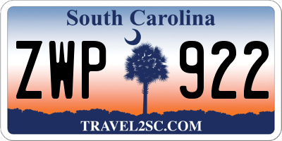 SC license plate ZWP922
