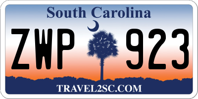 SC license plate ZWP923