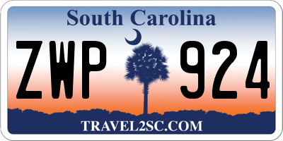 SC license plate ZWP924