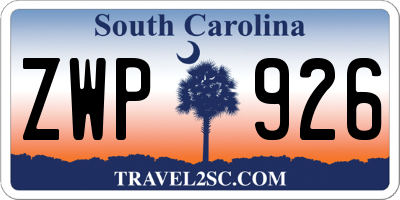 SC license plate ZWP926