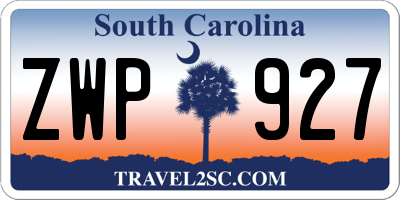 SC license plate ZWP927