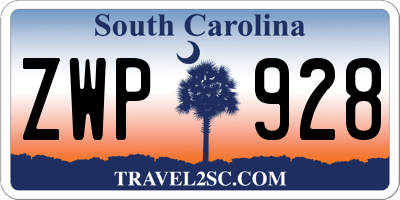SC license plate ZWP928