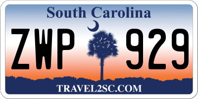 SC license plate ZWP929