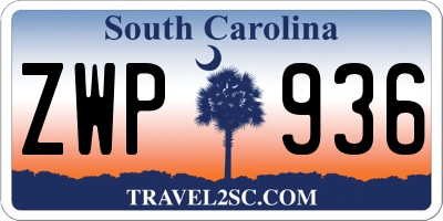 SC license plate ZWP936