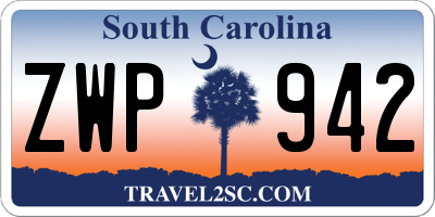 SC license plate ZWP942