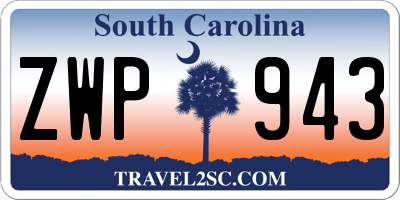 SC license plate ZWP943