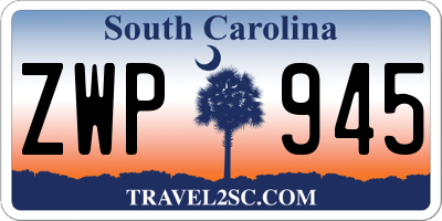 SC license plate ZWP945