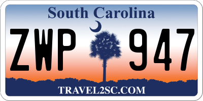 SC license plate ZWP947