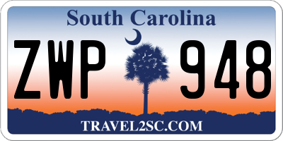 SC license plate ZWP948
