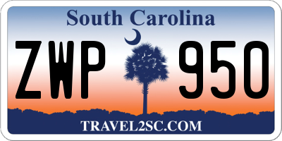 SC license plate ZWP950