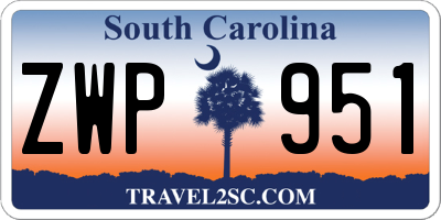 SC license plate ZWP951