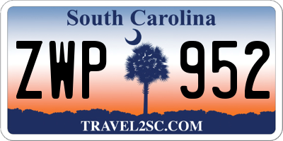 SC license plate ZWP952