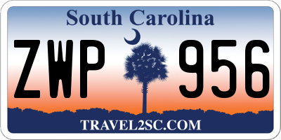 SC license plate ZWP956