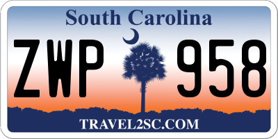 SC license plate ZWP958