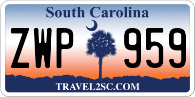 SC license plate ZWP959