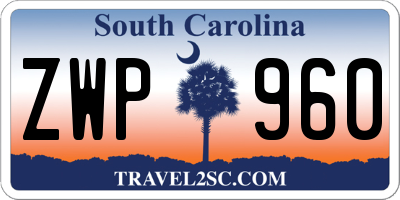 SC license plate ZWP960