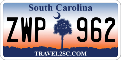 SC license plate ZWP962