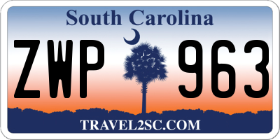SC license plate ZWP963