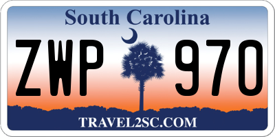SC license plate ZWP970