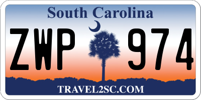 SC license plate ZWP974