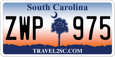SC license plate ZWP975