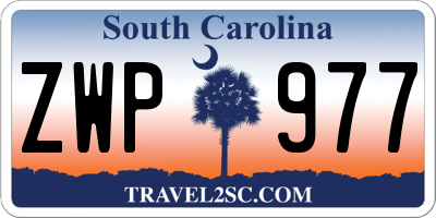 SC license plate ZWP977