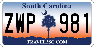 SC license plate ZWP981