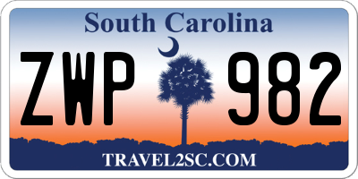 SC license plate ZWP982